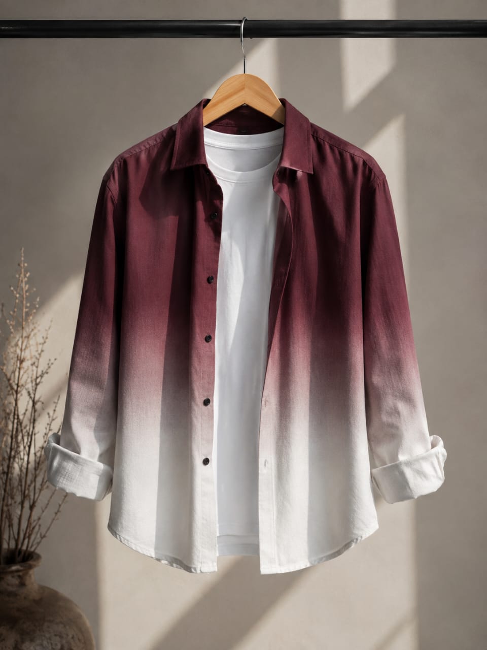 The Burgundy fade men's shirt