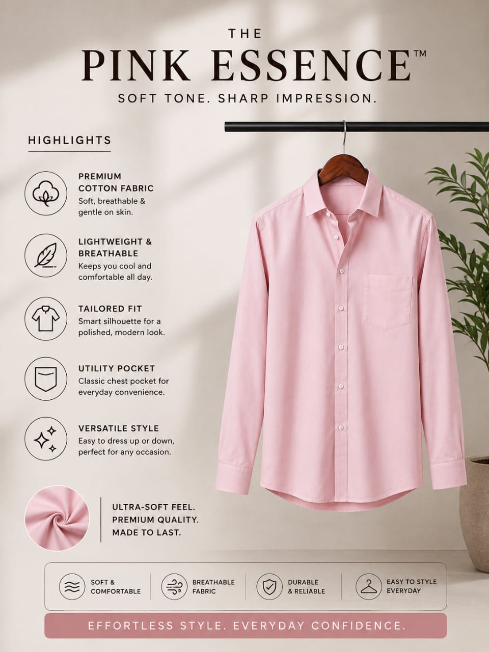 The pink Essence Men's shirt