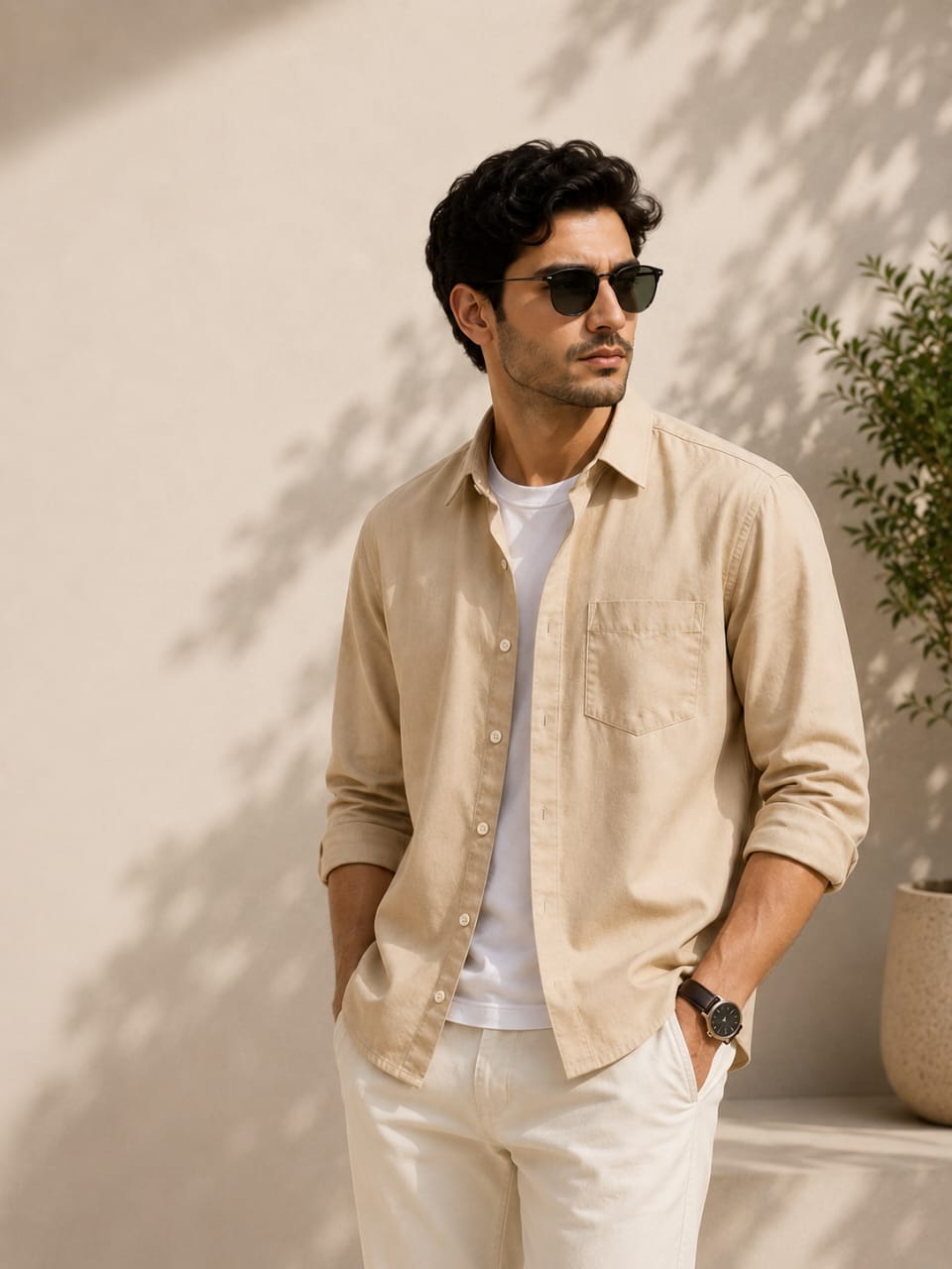 The sandstone Essential Men's shirt
