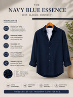 Midnight Blue Essentail overshirt