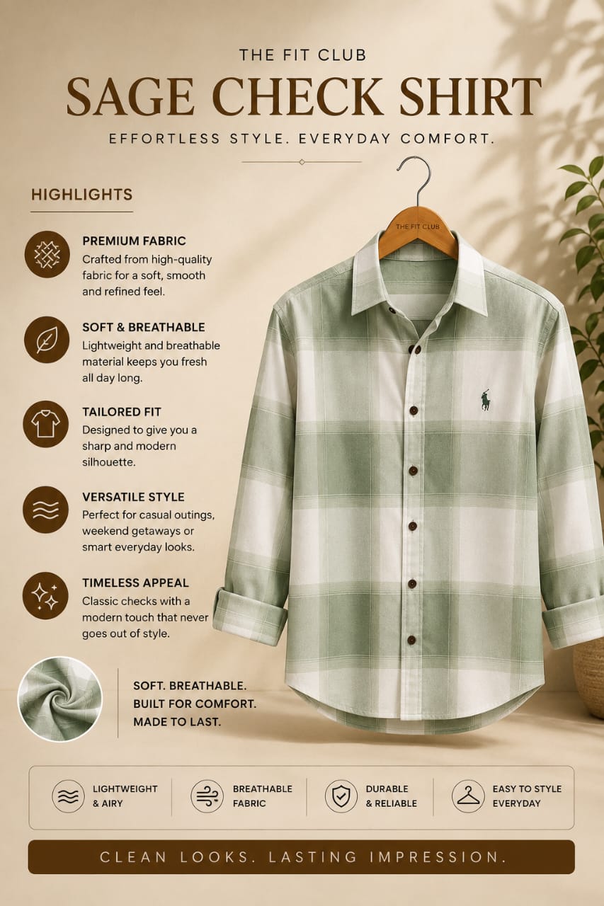 Sage plaid classic shirt