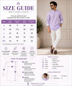 Lavender Elegance Men’s Patterned Cotton Blend Kurta Shirt