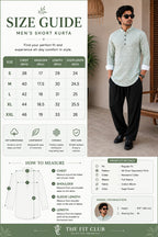 Subtle Pattern Men’s Soft Green Cotton Blend Kurta Shirt
