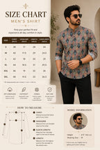 Tradition Reimagined Men’s Grey Printed Cotton Blend Kurta