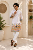 Cultivated Heritage Men’s White Rayon Kurta
