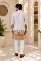 Cultivated Heritage Men’s White Rayon Kurta