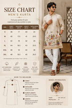 Scenic Heritage Men’s Beige Printed Kurta